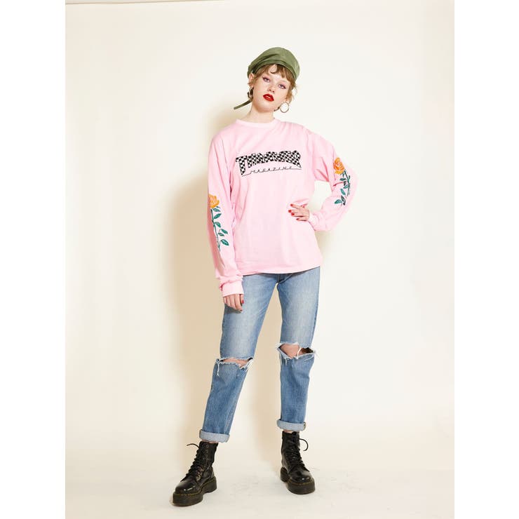 jouetie × THRASHER ボーダー L/S TEE ピンク 新品 jouetie - jouetie × THRASHER ボーダー L/S TEE ピンク 新品の通販 by