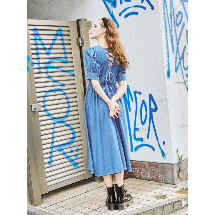 バックオープンレースアップワンピース[品番：MKSW0030853]｜jouetie