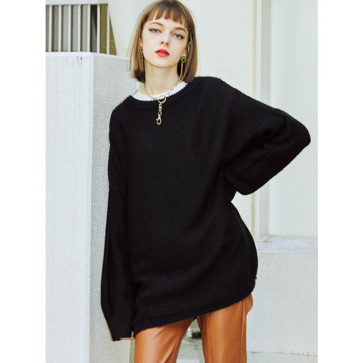 バックレースアップレイヤードニット[品番：MKSW0033438]｜jouetie