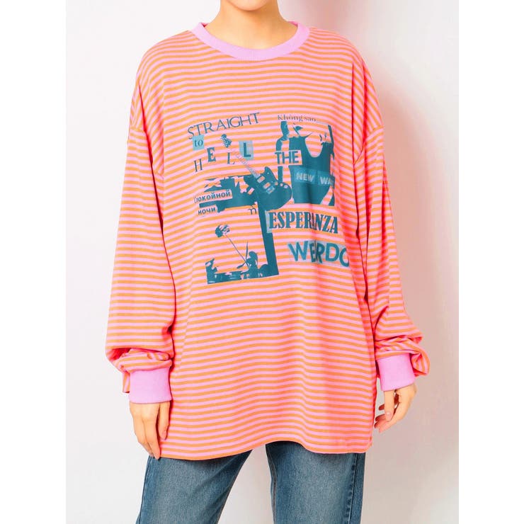 グラフィックボーダーロンT[品番：MKSW0031185]｜jouetie（ジュエティ