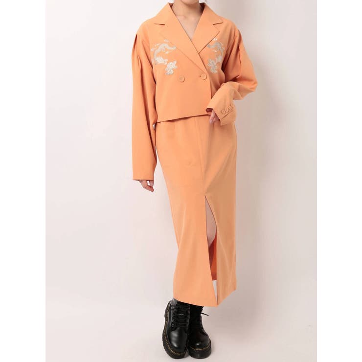 セットアップ対応】エンブロイダリーショートジャケット[品番