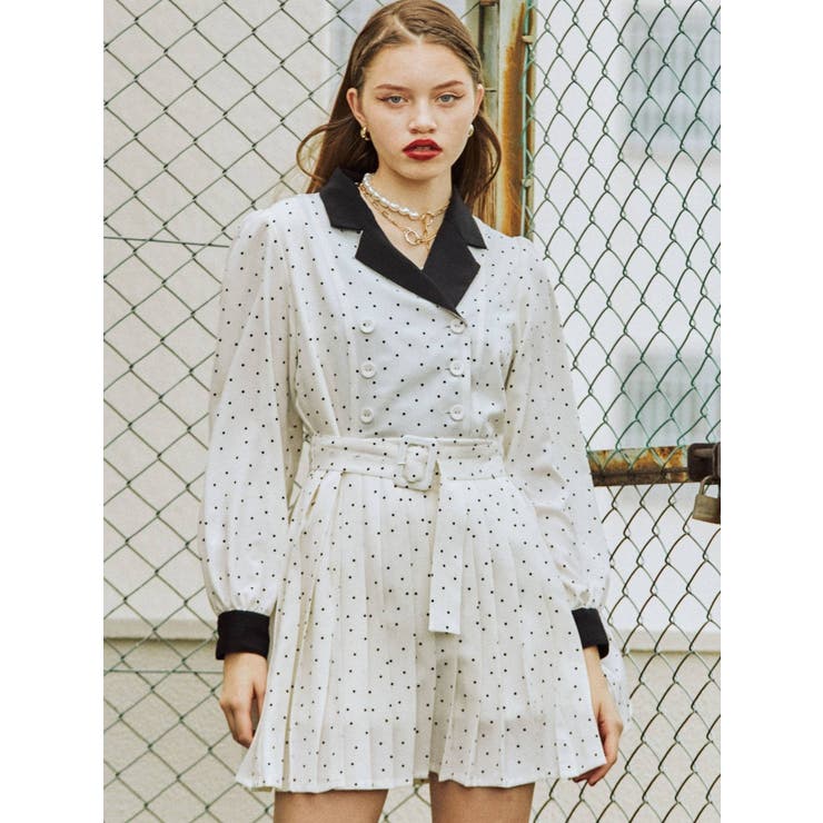 ダブルボタンミニワンピース[品番：MKSW0035539]｜jouetie（ジュエティ