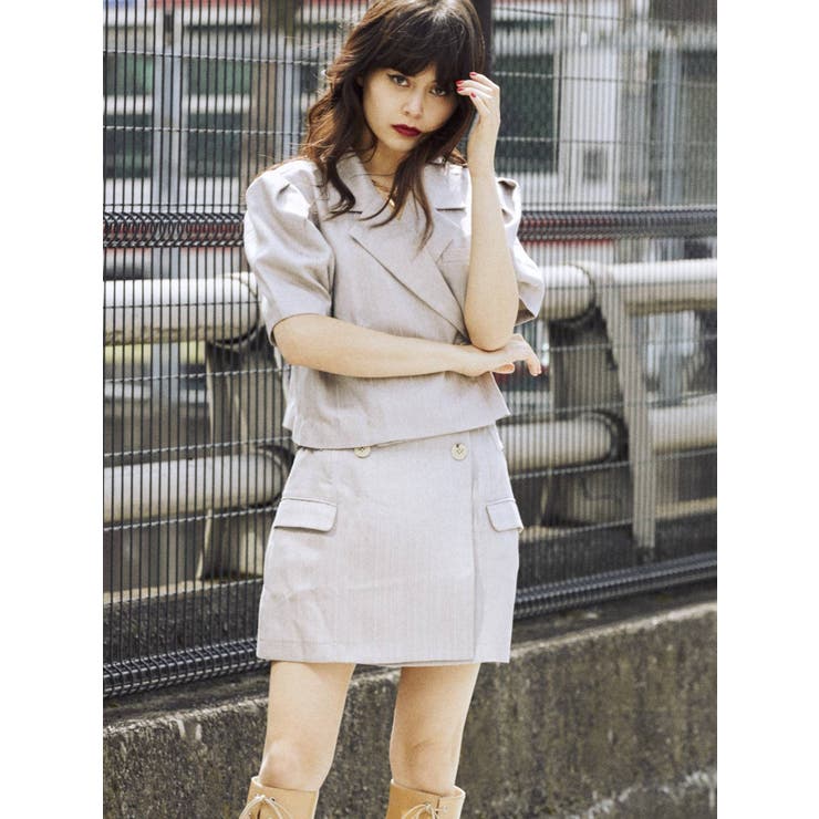 ハーフスリーブジャケットライクセットアップ[品番：MKSW0037642