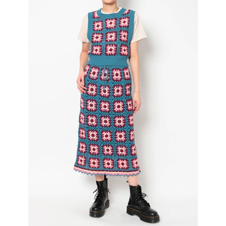 完売！大人気！jouetieジュエティ カラークロシェスカート コットン100 完売！大人気！jouetieジュエティ カラークロシェスカート
