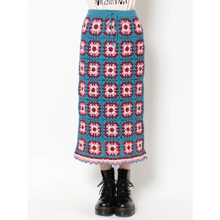 セットアップ対応】カラークロシェスカート[品番：MKSW0036550