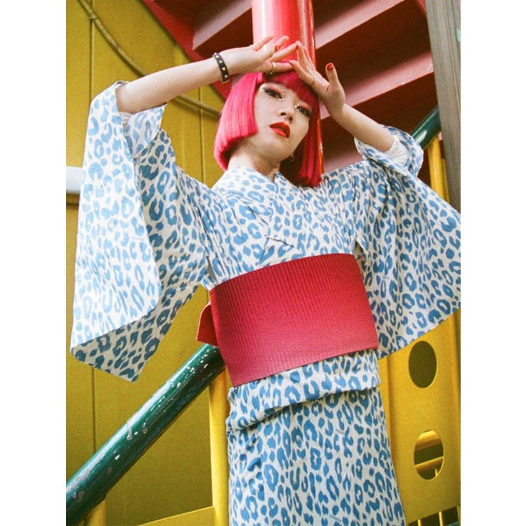 レオパードロゴ浴衣【WEB限定】[品番：MKSW0051889]｜jouetie