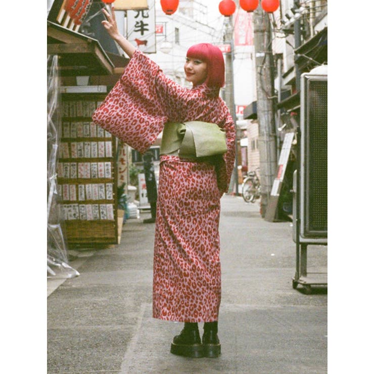 オリジナル】レオパードロゴ浴衣[品番：MKSW0037578]｜jouetie