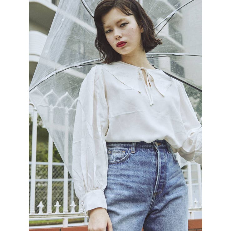 カットワーク セーラーカラーブラウス カットワークセーラーカラーブラウス[品番：MKSW0039288