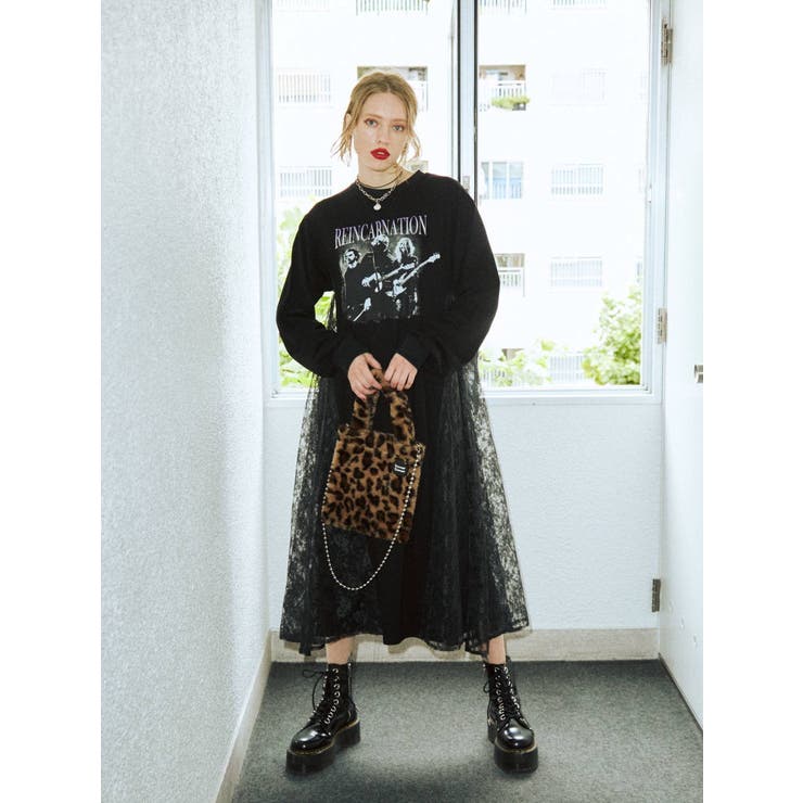 ryuryuのワンピース、ジャケット、スカート、コサージュの4点セットです。 水野佐彩さんコラボ ] タックスカートドッキングワンピース [E3353