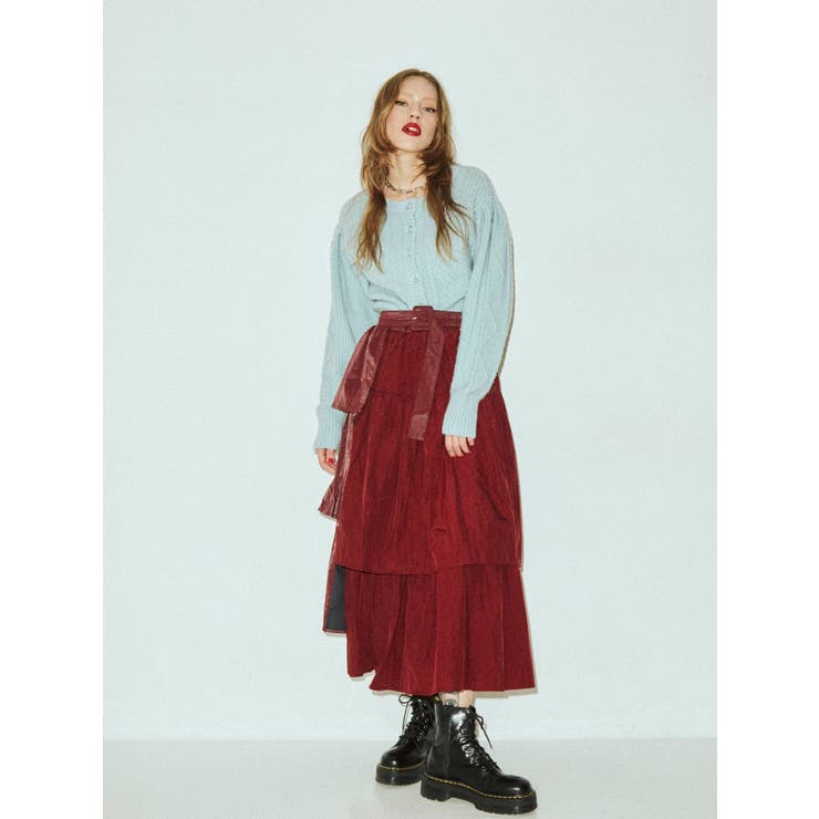 WEB限定】フリルティアードラップスカート[品番：MKSW0041195