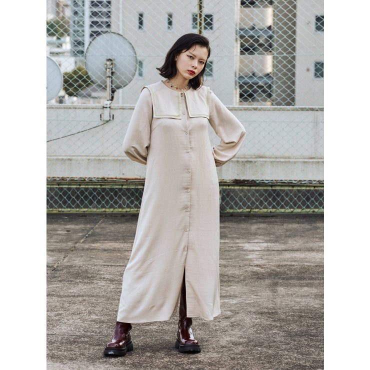 スクエアカラーロングワンピース 品番 Mksw Jouetie ジュエティ のレディースファッション通販 Shoplist ショップリスト