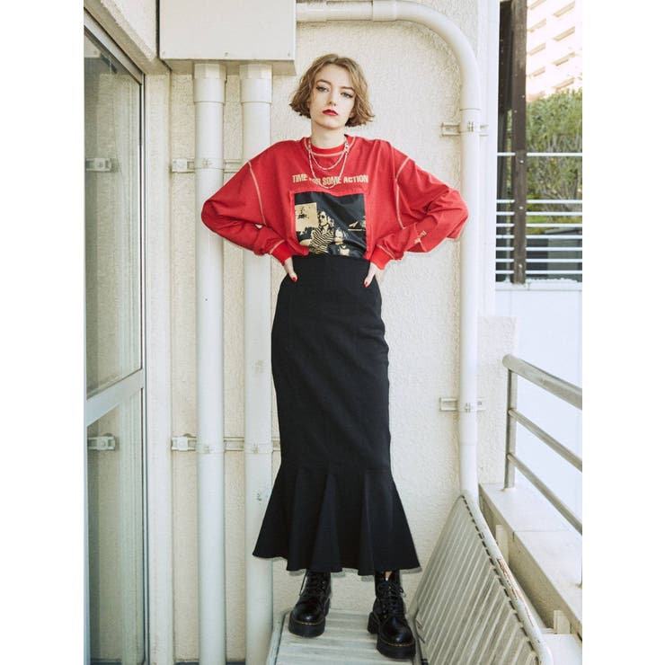 ストレッチマーメイドスカート【WEB限定】[品番：MKSW0042694