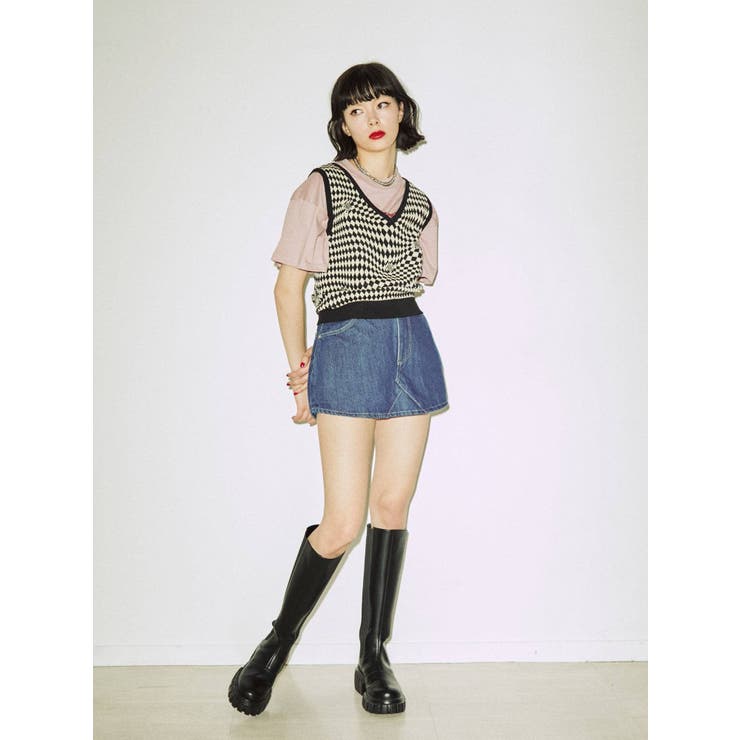 jouetie 新品未使用 タグ付 ミニスカート 今季新作 ウエストゴム 黒 jouetie（ジュエティ） スカート レースアップティアードミニスカパン