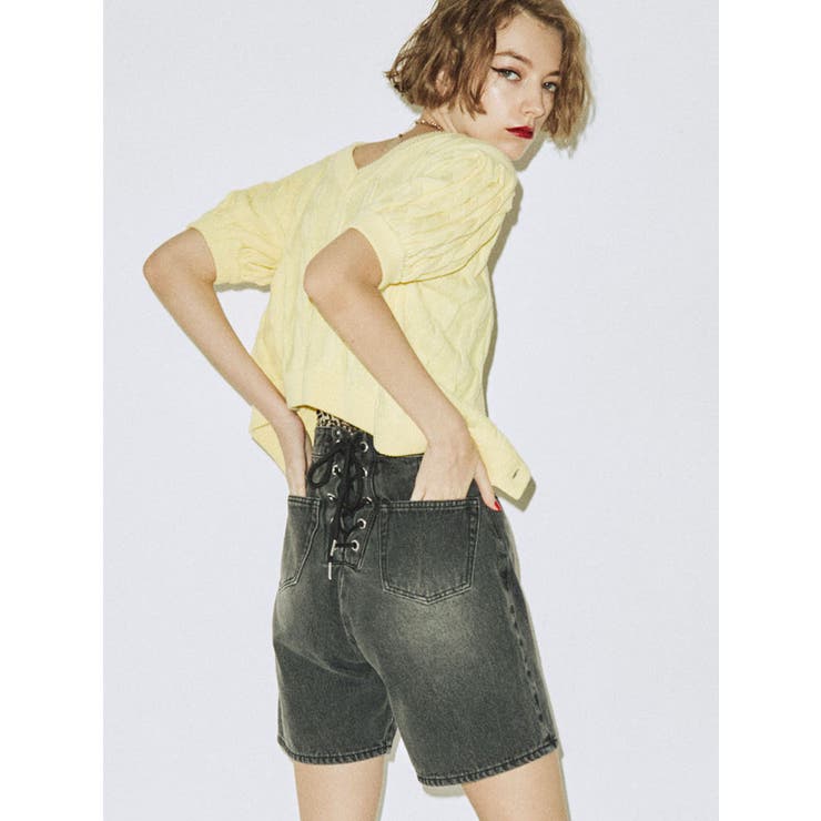 バックレースアップショートパンツ[品番：MKSW0042485]｜jouetie 