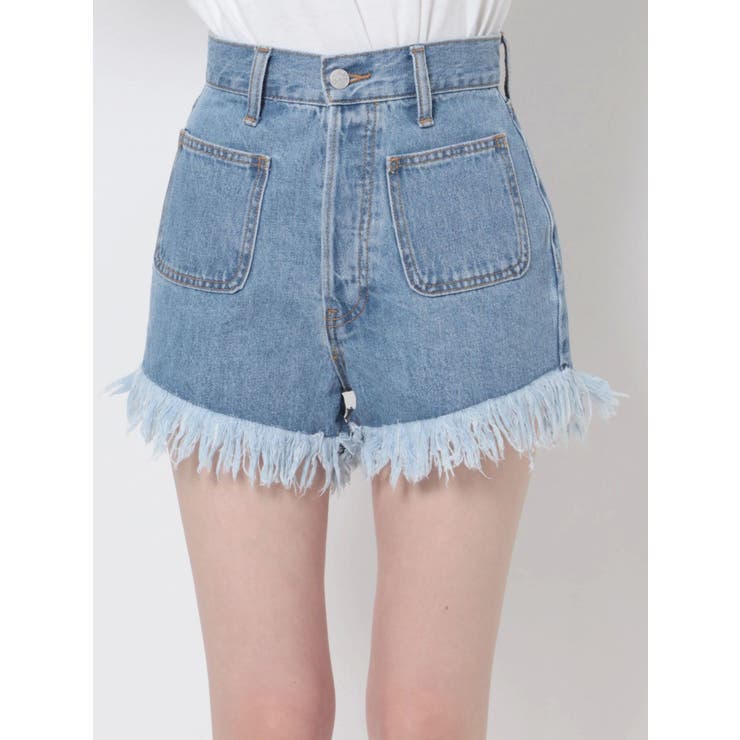 フリンジデニムショートパンツ[品番：MKSW0043283]｜jouetie