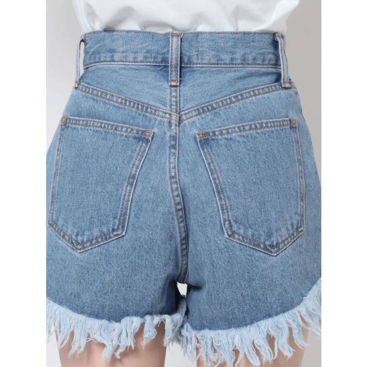 フリンジデニムショートパンツ[品番：MKSW0043283]｜jouetie