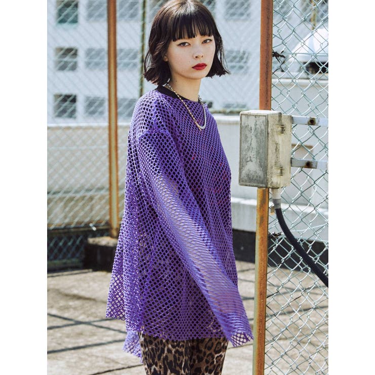 オーバーメッシュトップス[品番：MKSW0042616]｜jouetie