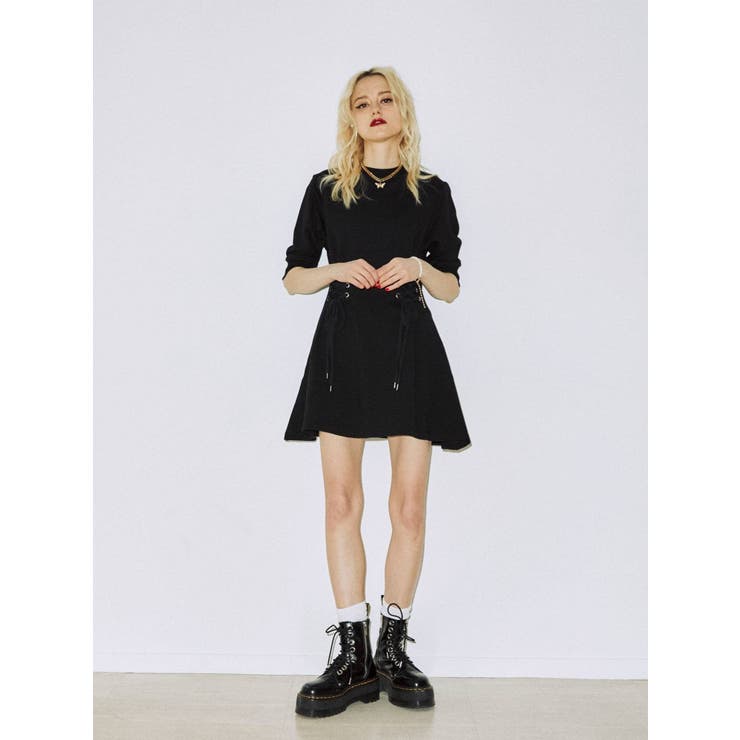レースアップカットミニワンピース レースアップカットワンピース[品番：MKSW0045448]｜jouetie