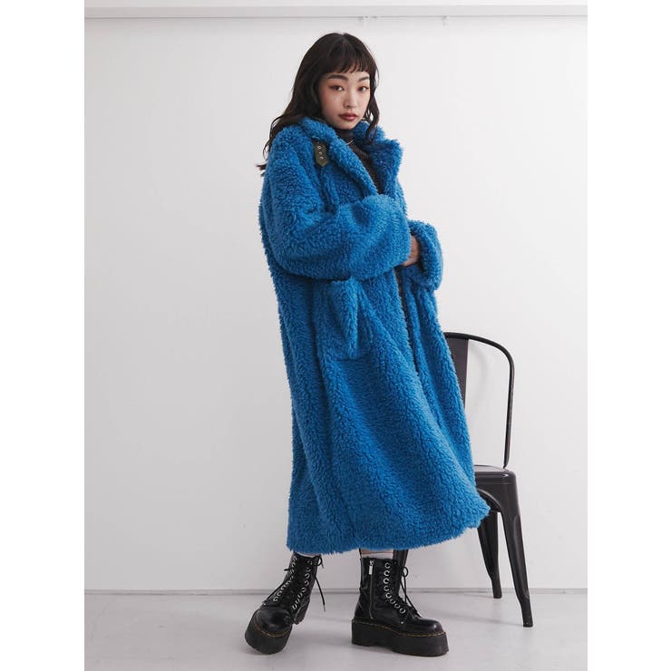 ベルトロングファーコート[品番：MKSW0046036]｜jouetie