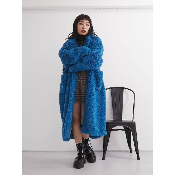 ベルトロングファーコート[品番：MKSW0046036]｜jouetie