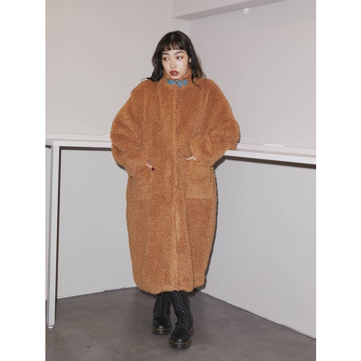 ベルトロングファーコート[品番：MKSW0046036]｜jouetie