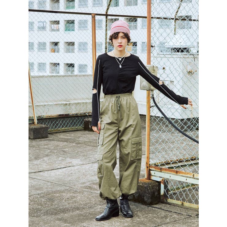 りぇ/ NUMBER18 ohako ⿻ ルーズ カーゴパンツ 春 カーキ ルーズカーゴパンツ[品番：MKSW0046995]｜jouetie（ジュエティ