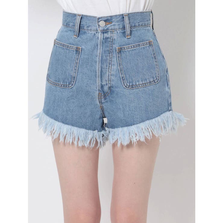 フリンジデニムショートパンツ[品番：MKSW0047240]｜jouetie