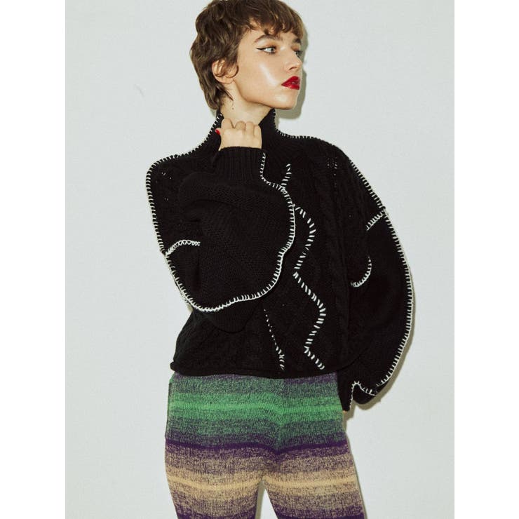 クロップドステッチニット[品番：MKSW0047028]｜jouetie（ジュエティ