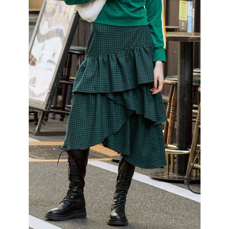 美品 yori ヨリ 綿100% ジャージー素材 ティアード フリル チュニック 