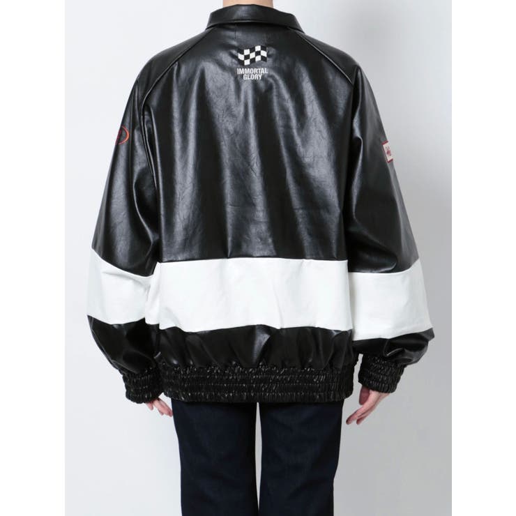 ブラック】ヴィンテージライクレーシングジャケット[品番：MKSW0049017