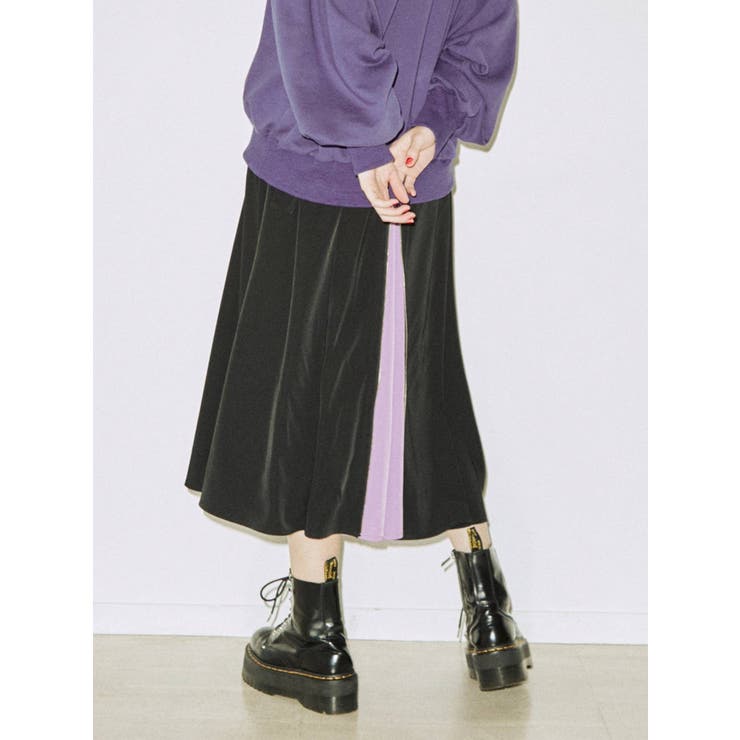 バックZIPバイカラースカート[品番：MKSW0048757]｜jouetie