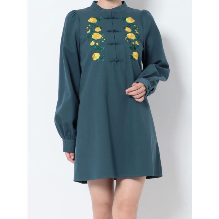 エンブロイダリーチャイナミニワンピース[品番：MKSW0050144]｜jouetie