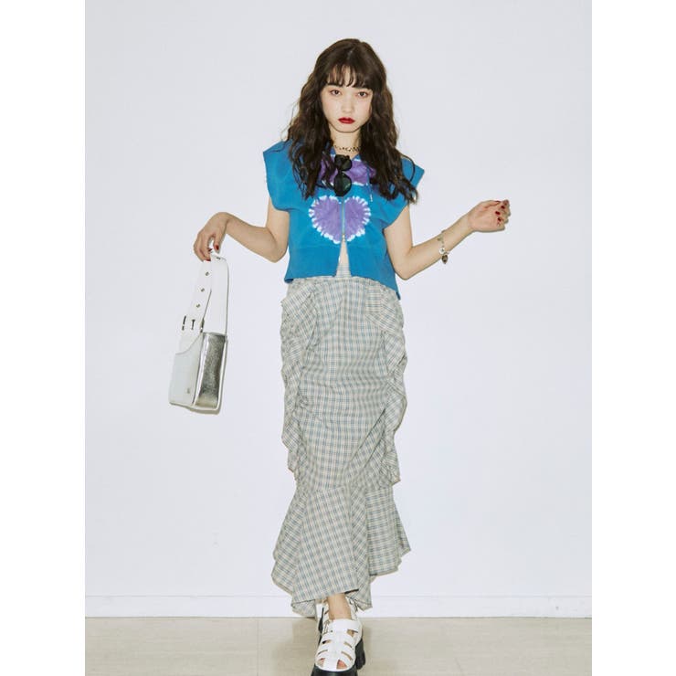 ギャザーマーメイドジャストウエストスカート マーメイドスカート rienda | 【AKB48 水島美結さん着用】ギャザーマーメイド