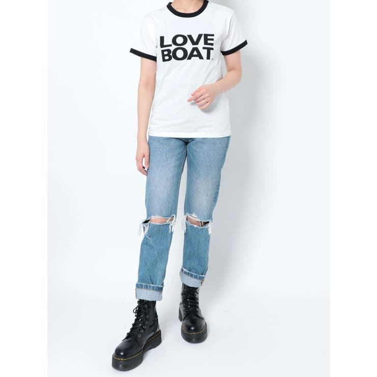 tシャツ Tシャツ LOVE BOAT トリム Tシャツ「コラボ」 - トップス