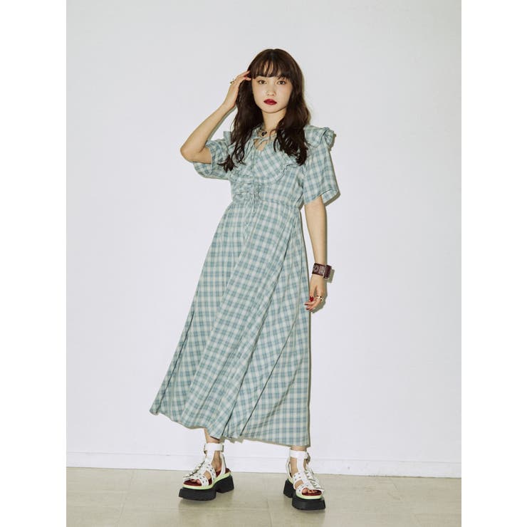 ラッフルカラーフリルワンピース[品番：MKSW0051470]｜jouetie