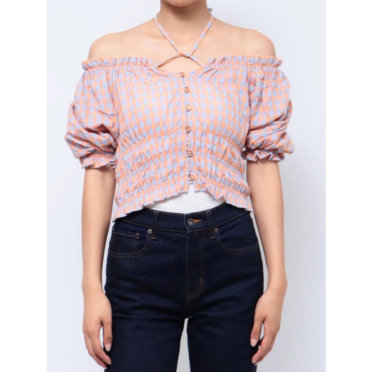 スパンコールブラウスオフショルブラウス 2WAYオフショルブラウス[品番：MKSW0051693]｜jouetie（ジュエティ）の