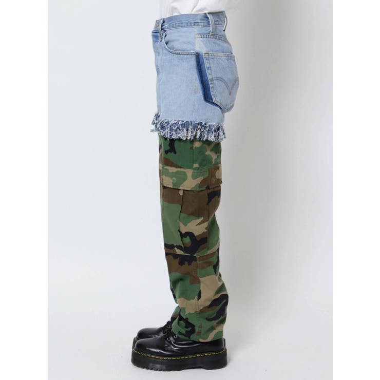 【POSTOKYO】デニムカモフラドッキングパン | jouetie | 詳細画像4 