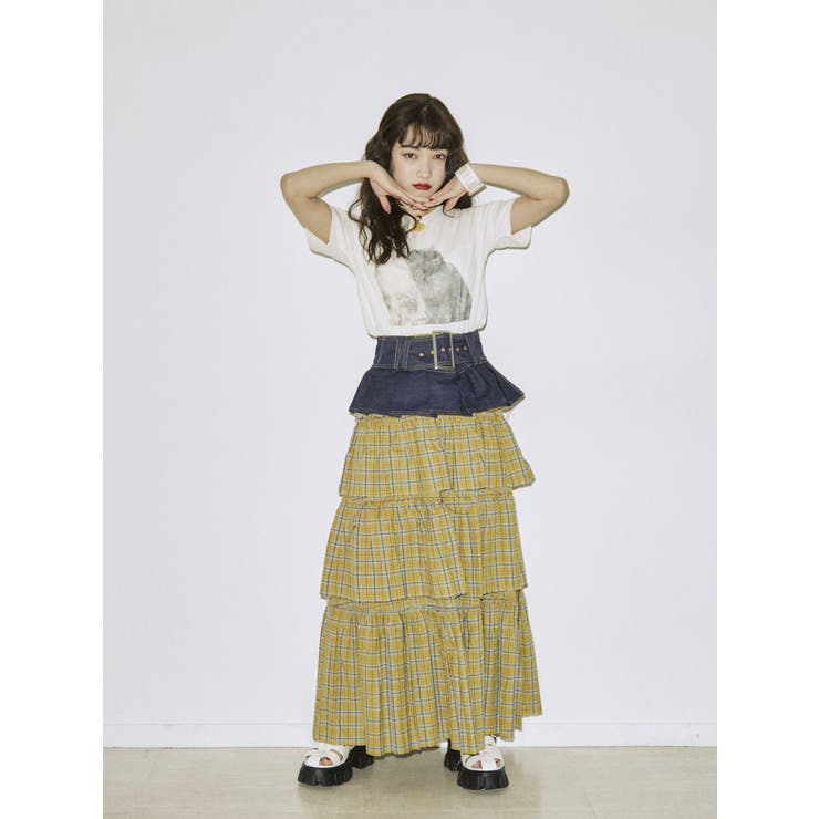 カットオフティアードロングスカート[品番：MKSW0050921]｜jouetie