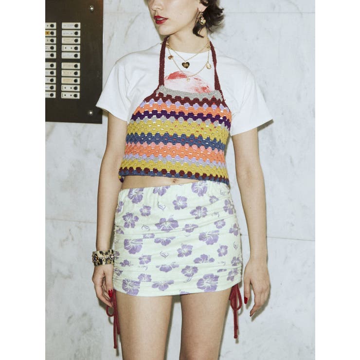 andmary ティナミニスカート　メイシャーリングトップス ANDMARY】Tina mini skirt