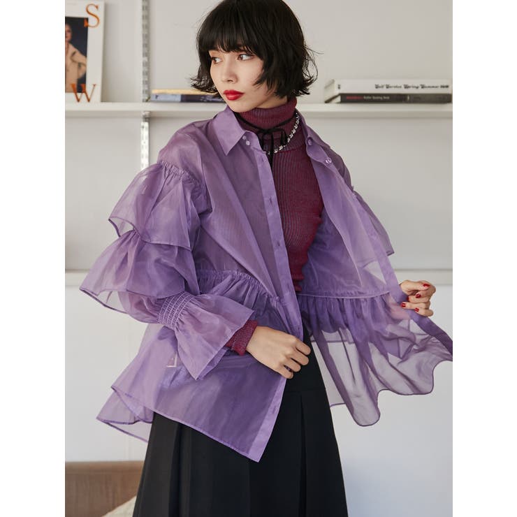 シアーティアードフリルシャツ[品番：MKSW0051735]｜jouetie