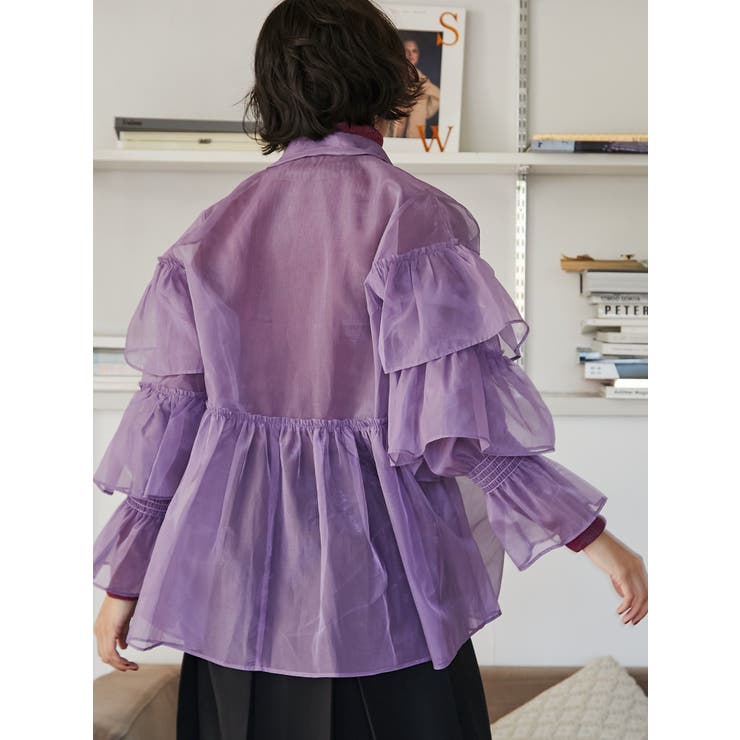 シアーティアードフリルシャツ[品番：MKSW0051735]｜jouetie