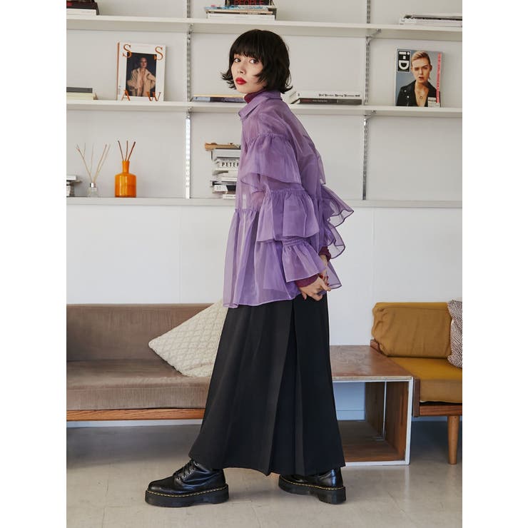 シアーティアードフリルシャツ[品番：MKSW0051735]｜jouetie