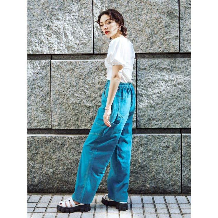 カラーステッチルーズパンツ【コクーンシルエット】[品番