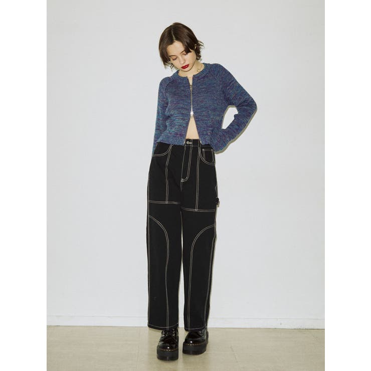 カラーステッチルーズパンツ【コクーンシルエット】[品番