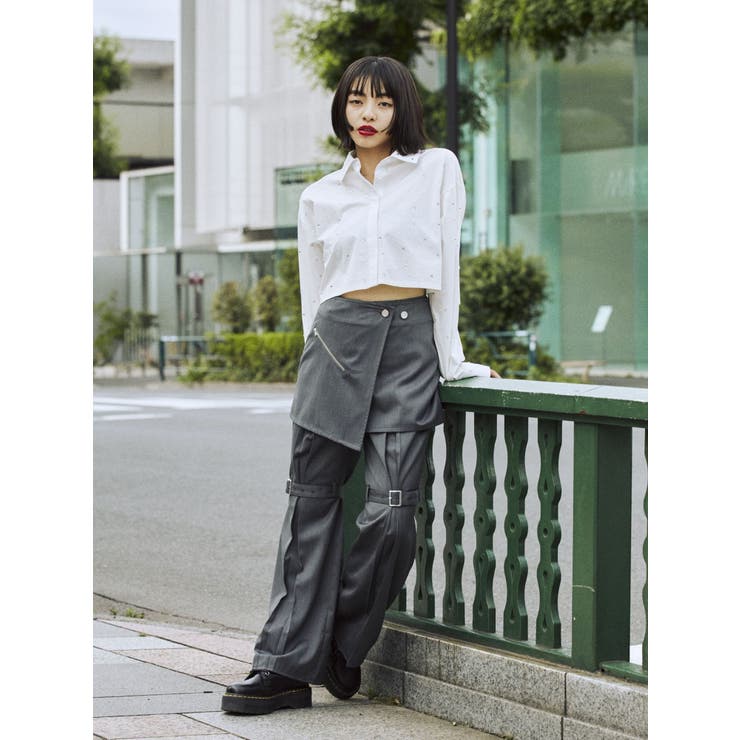 jouetie スカートレイヤードフレアパンツ（グレー） -ファッション通販 FASHION WALKER