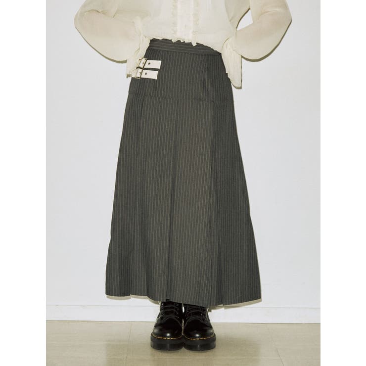 タックプリーツベルトロングスカート[品番：MKSW0051950]｜jouetie