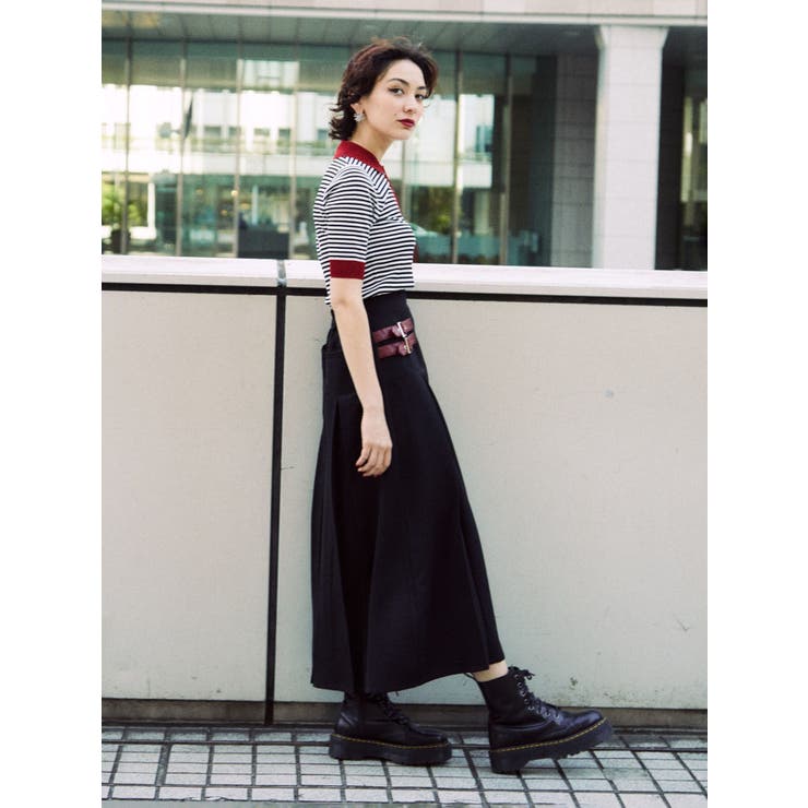 タックプリーツベルトロングスカート[品番：MKSW0051950]｜jouetie