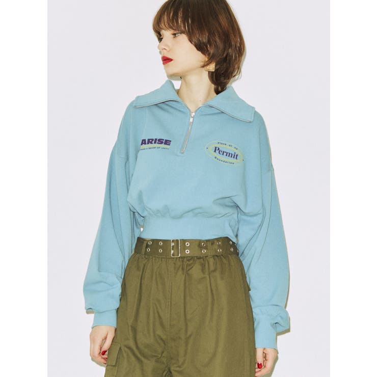 クロップドハーフZIPプルオーバー[品番：MKSW0053766]｜jouetie