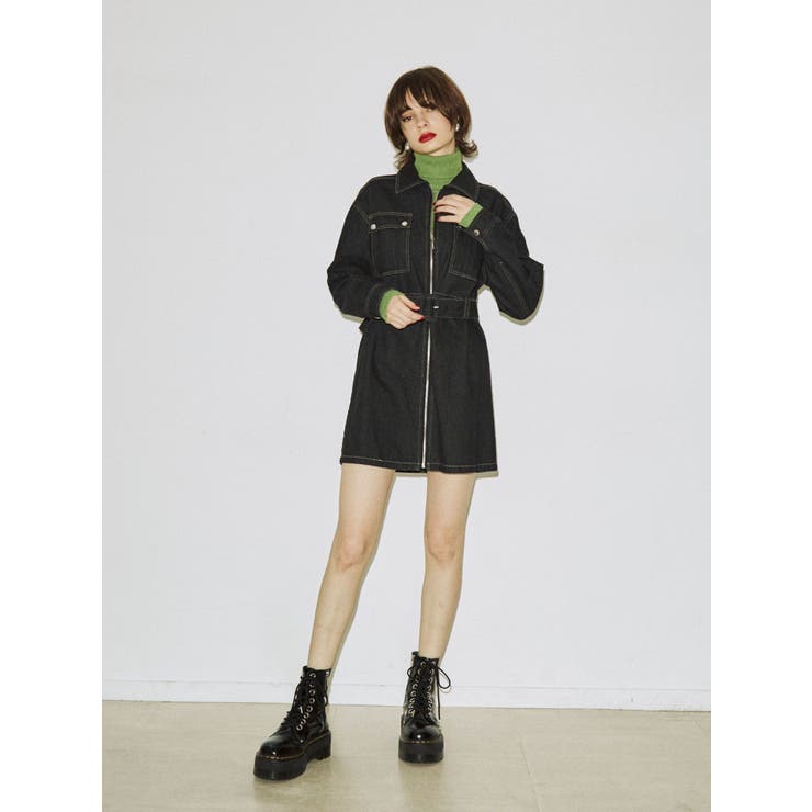 フロントZIPミニワンピース[品番：MKSW0052992]｜jouetie（ジュエティ