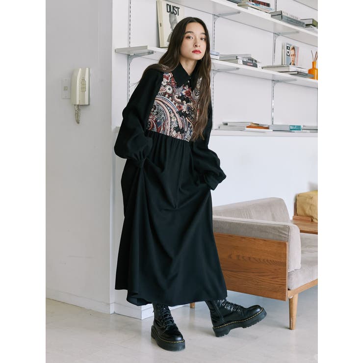 ゴブランドッキングワンピース[品番：MKSW0053985]｜jouetie